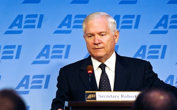 Gates Calls for Continued Defense Spending at AEI Address
