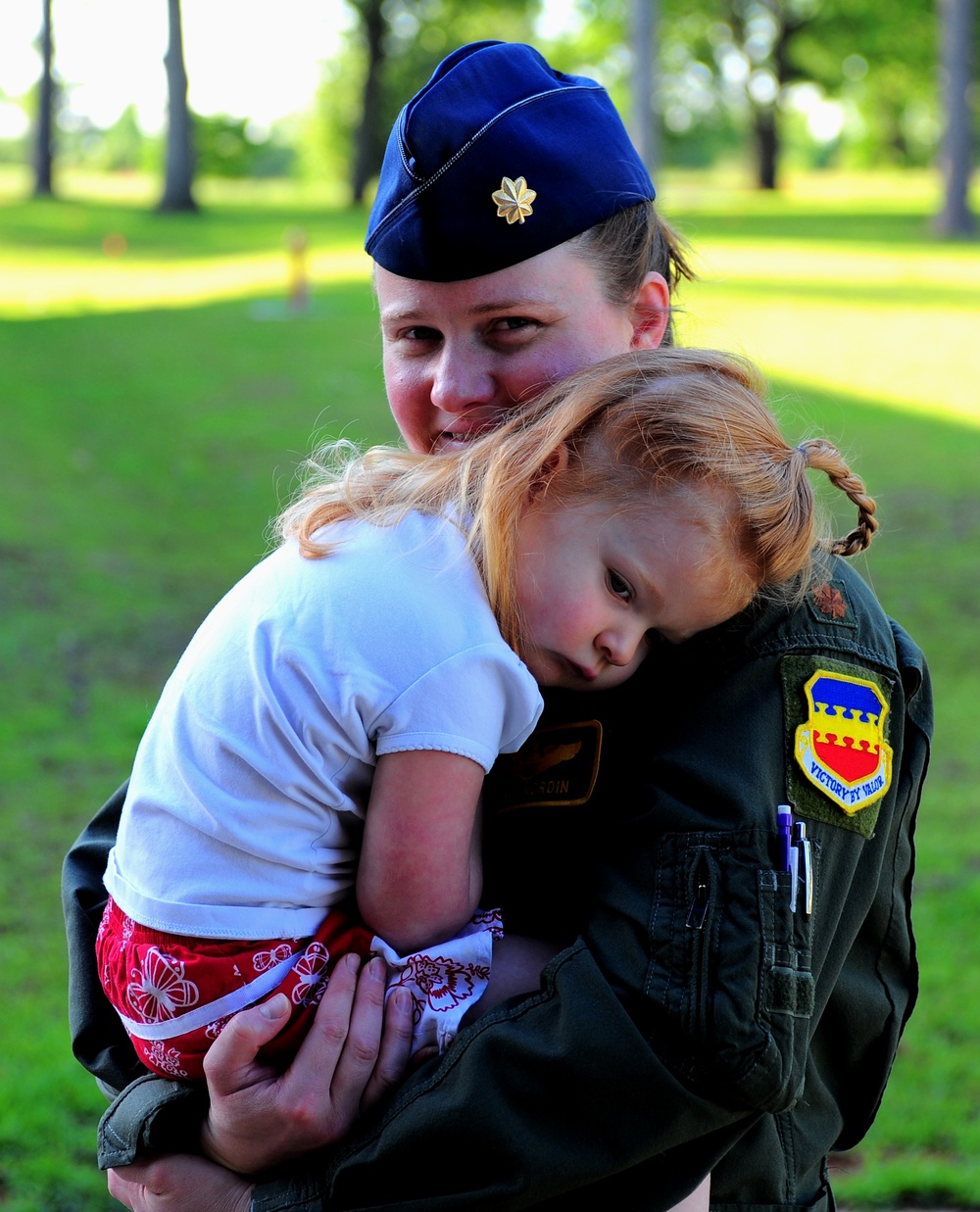 Air Force Major Drops Off Daughter at Child Development Center