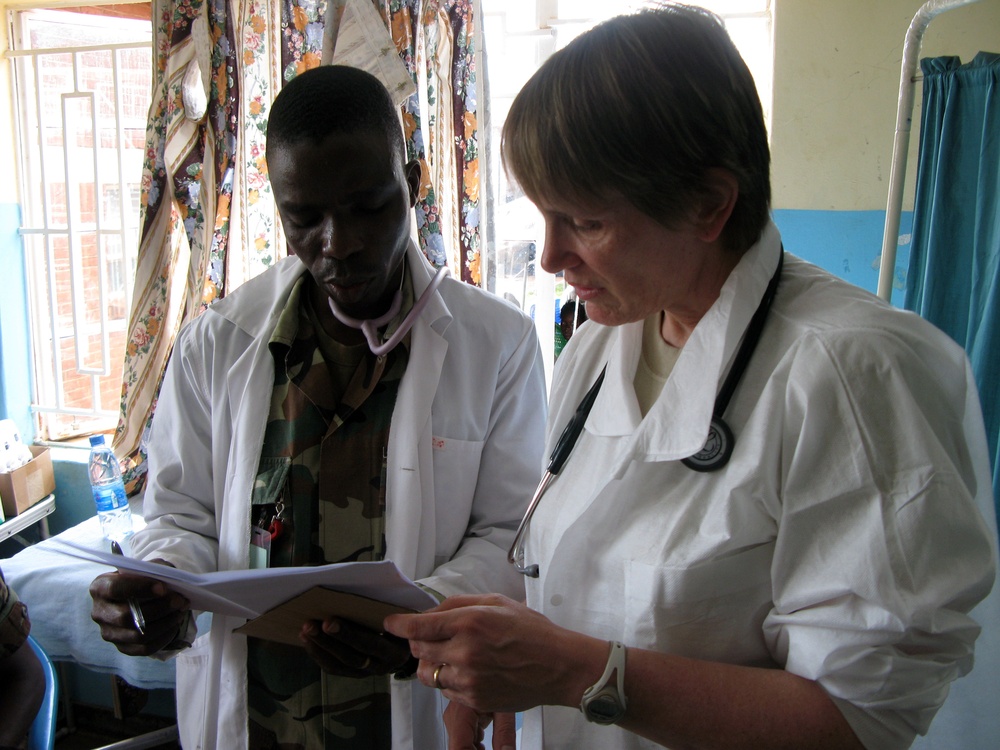 U.S. Army Colonel Confers with Malawi Counterpart During Humanitarian Outreach Clinic