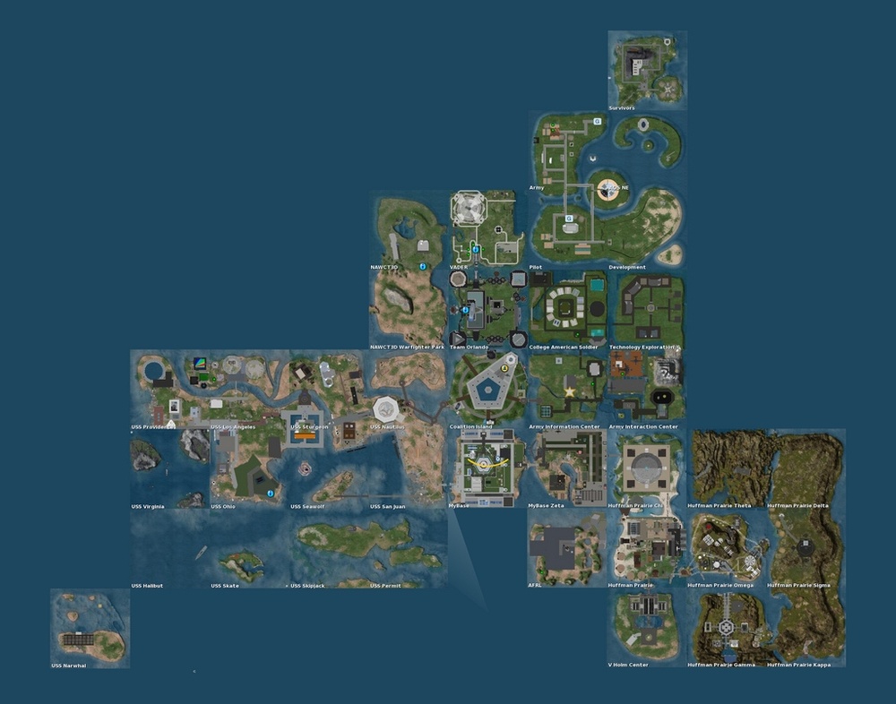 Virtual U.S. Military Islands Mapped in Second Life