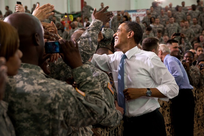 Obama and Biden Greet Troops at Fort Campbell