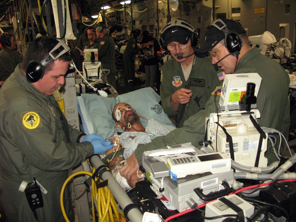 National Guard Critical-Care Air Transport Team Evacuates Injured Soldier