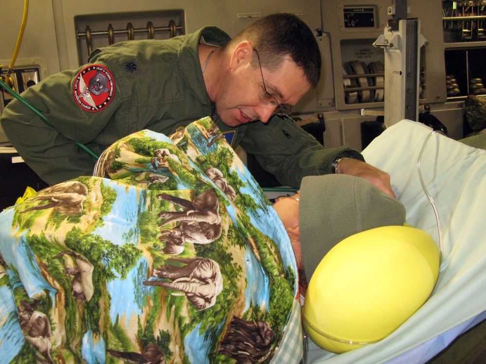 Air Force Nurse Provides Critical Care During Medical Transport Flight