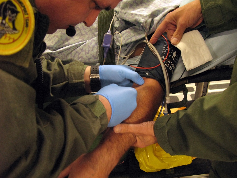 Air Force Tech. Sgt. Provides Critical Care During Aeromedical Evacuation
