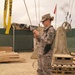 Army Pfc. Adjusts Cables on Rapid Aerostat Tower at Bagram Airfield