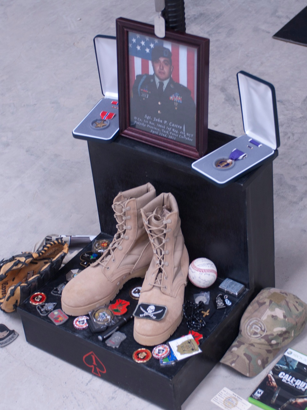 Fallen Soldier's Boots and Mementos Honor Army Sgt. John Castro