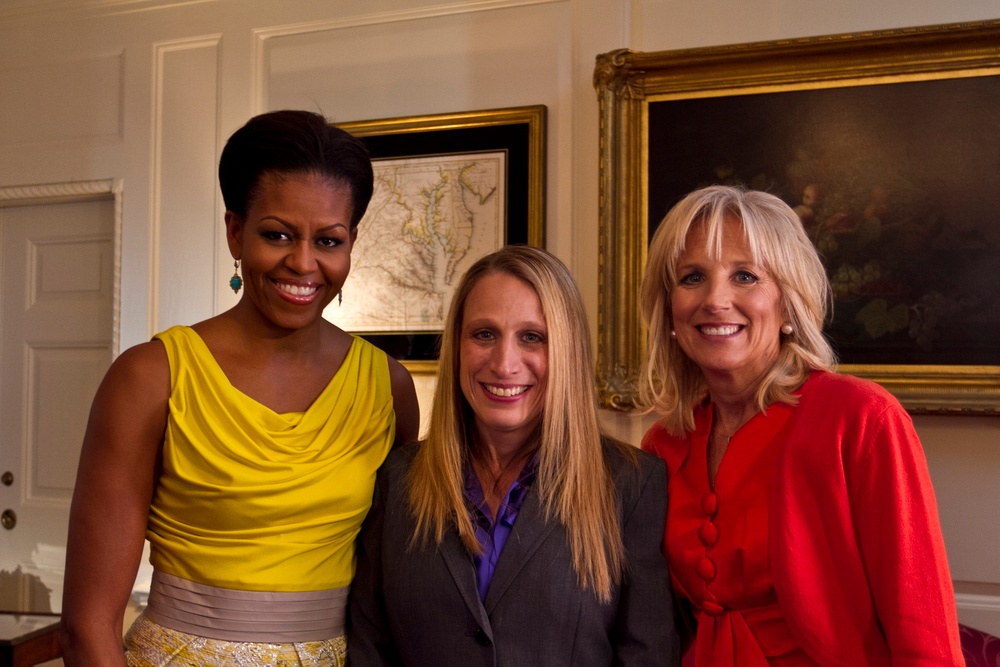 First Lady, Dr. Biden Meet with Military Family Blogger Elaine Sanchez