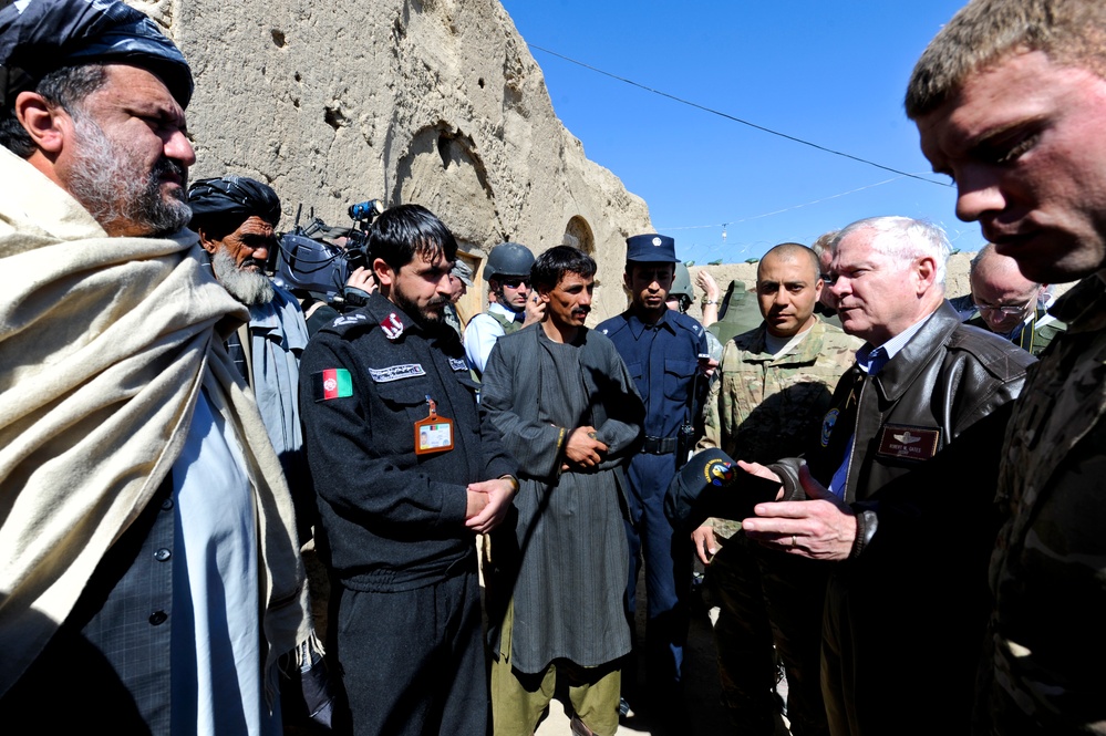 Gates Meets with Afghan Leaders During Village Visit