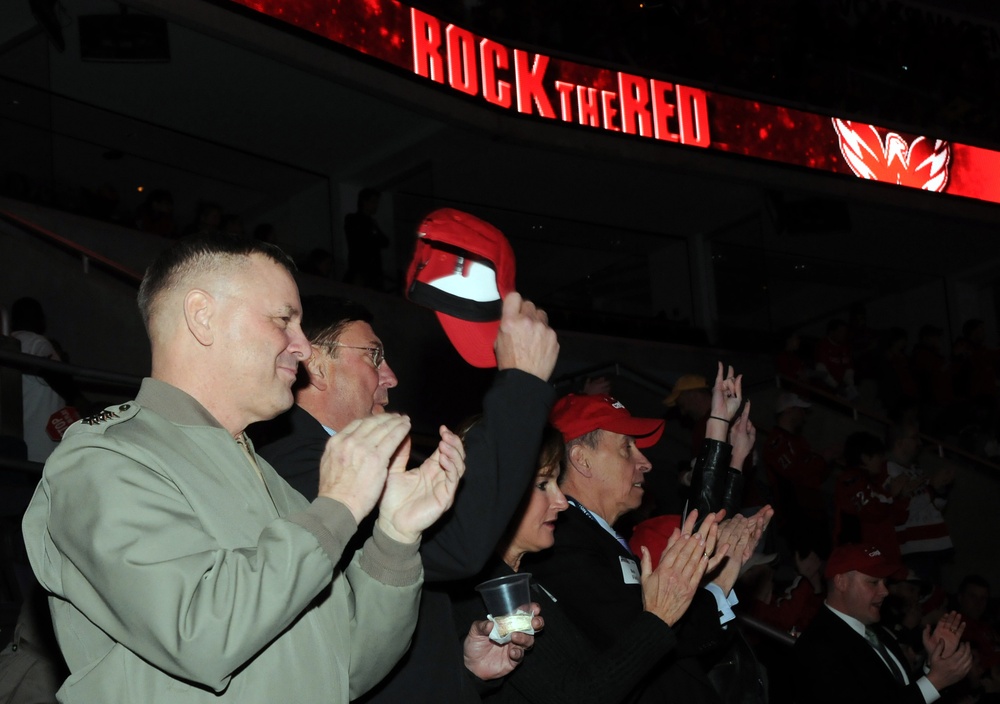 Gen. Cartwright Applauds Capitals at Military Appreciation Night