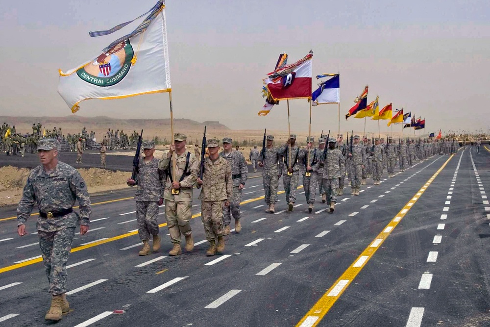 U.S. Army General Leads Troops in Kuwait Celebration