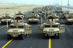 U.S. Forces Lead Coalition Convoy at Kuwait's 50/20 Celebration