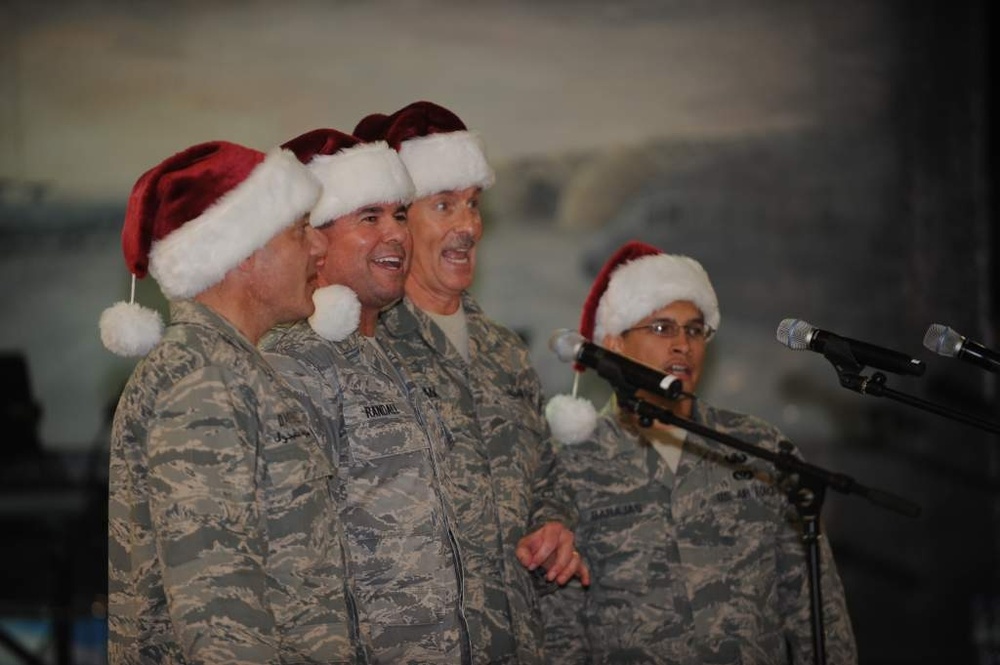 Air Force Barbershop Quartet Performs on Southwest Asia Base