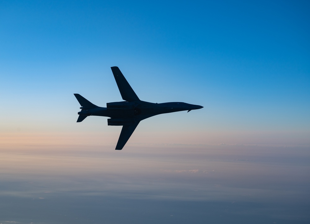 B-1B Lancer soars over the United States