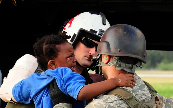 Navy Airman Evacuates Haitian Earthquake Victim