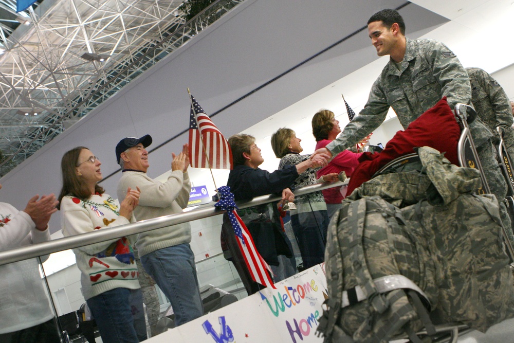 Airman Welcomed Home at BWI Airport