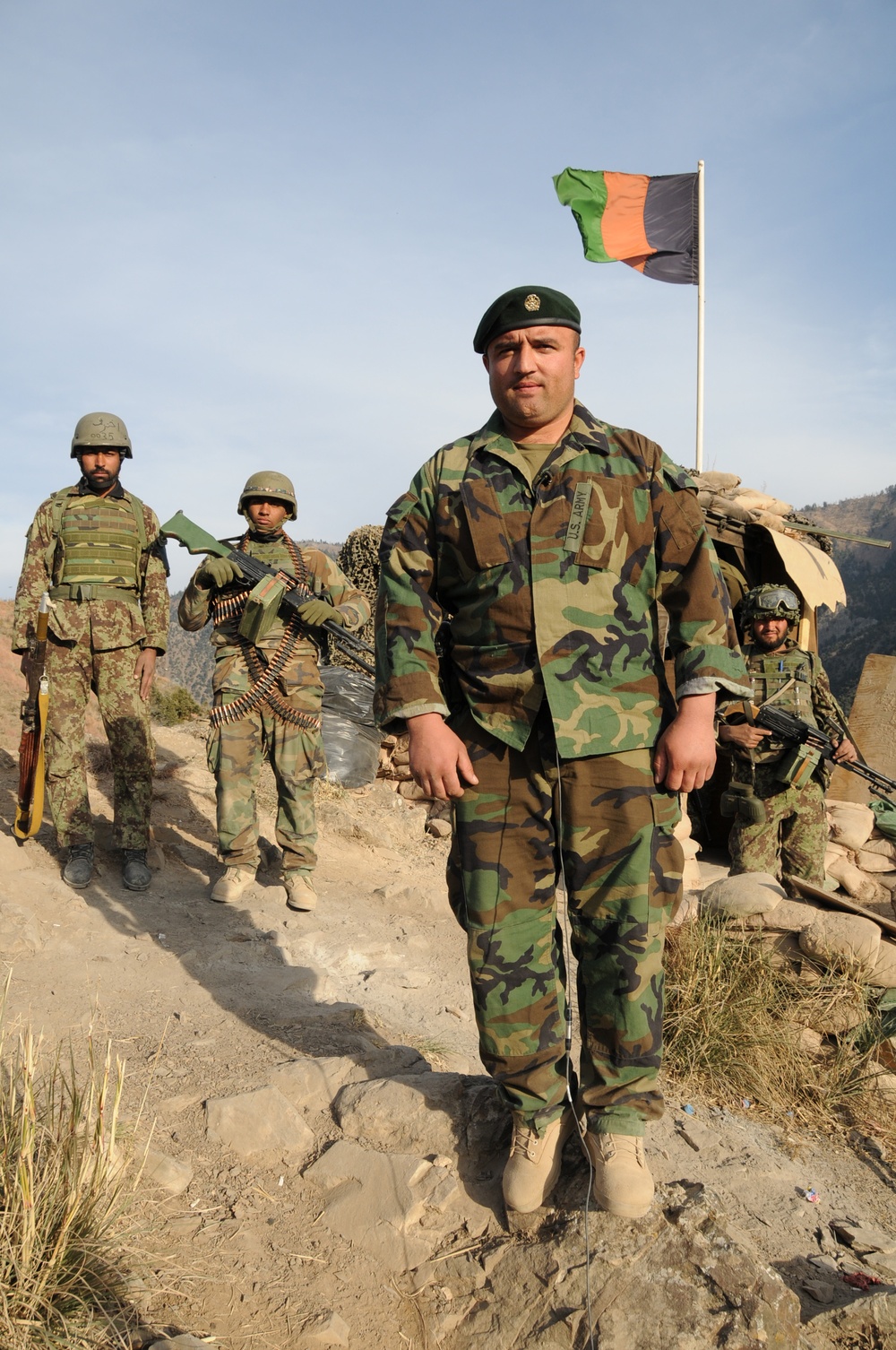 Afghan Army Captain Prepares for Media Interview on Transfer of Authority