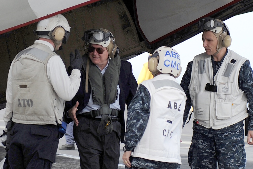 Defense Secretary Gates Visits Deployed USS Abraham Lincoln
