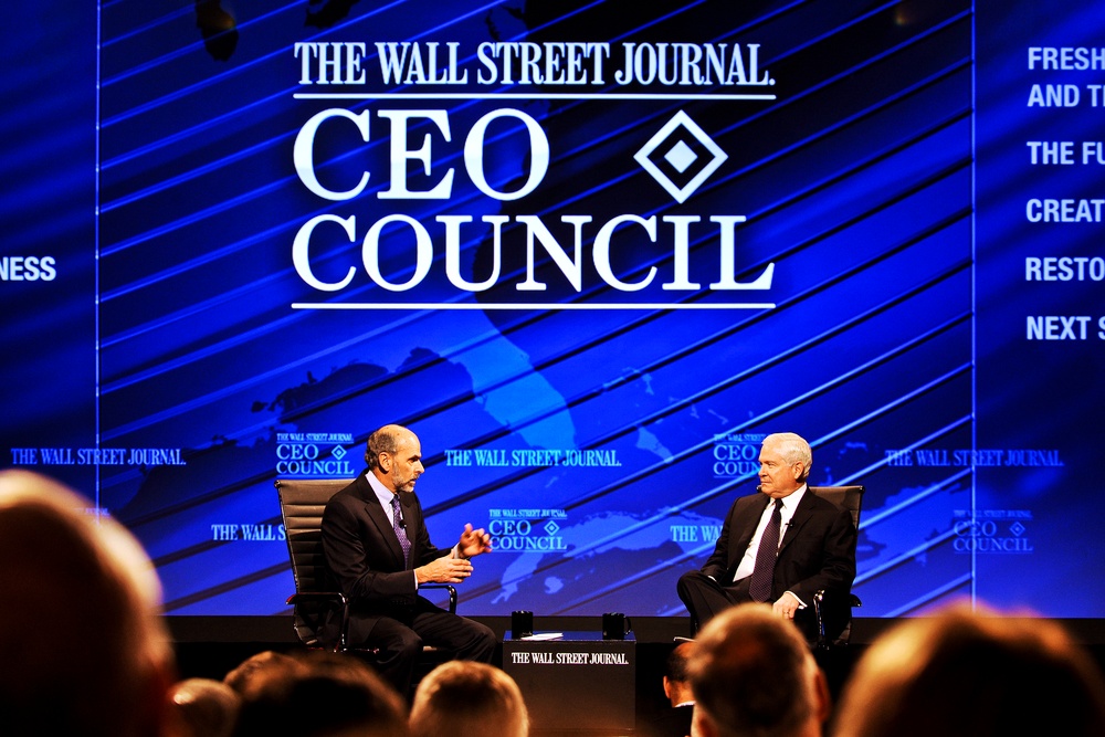 Gates Discusses Looming Defense Budget Cuts at WSJ CEO Council