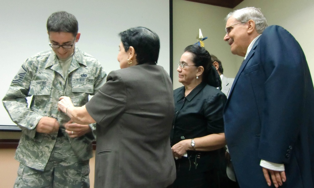 Salvadoran-American Airman Promoted to Master Sergeant in Ceremony in El Salvador