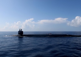 Trident Submarine USS Rhode Island Departs After Hosting Journalists