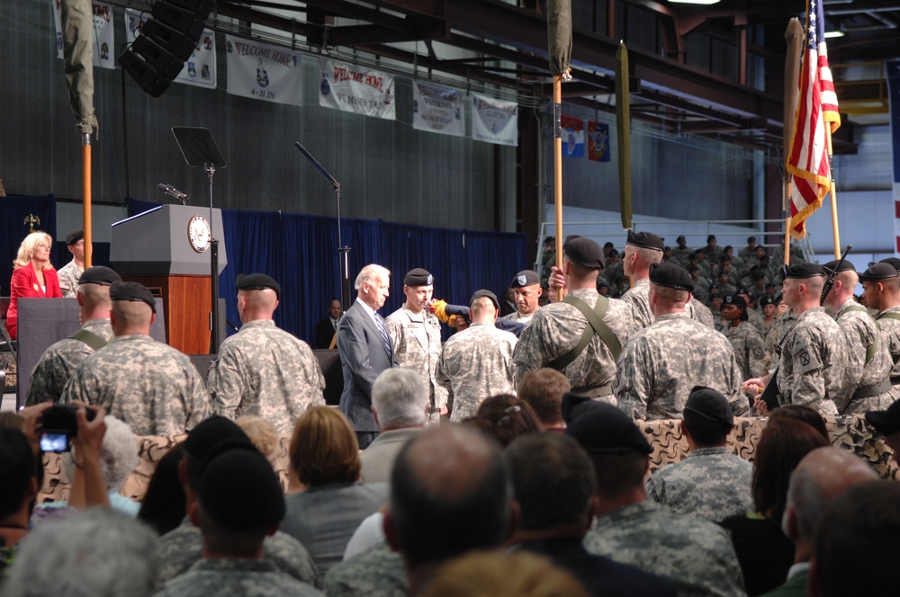 Biden Honors Returning 10th Mountain Brigade Troops at Fort Drum