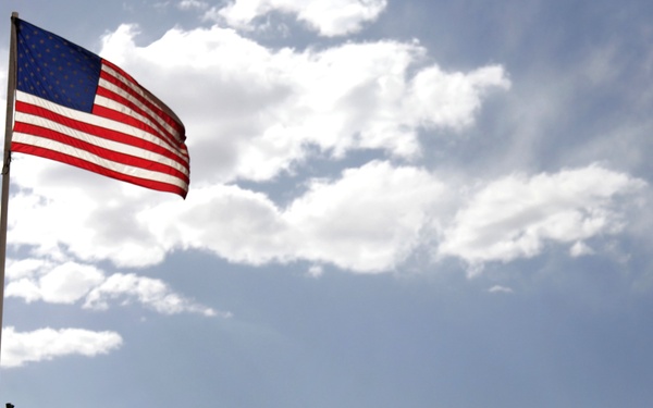U.S. Flag Flies at Forward Operating Base in Afghanistan