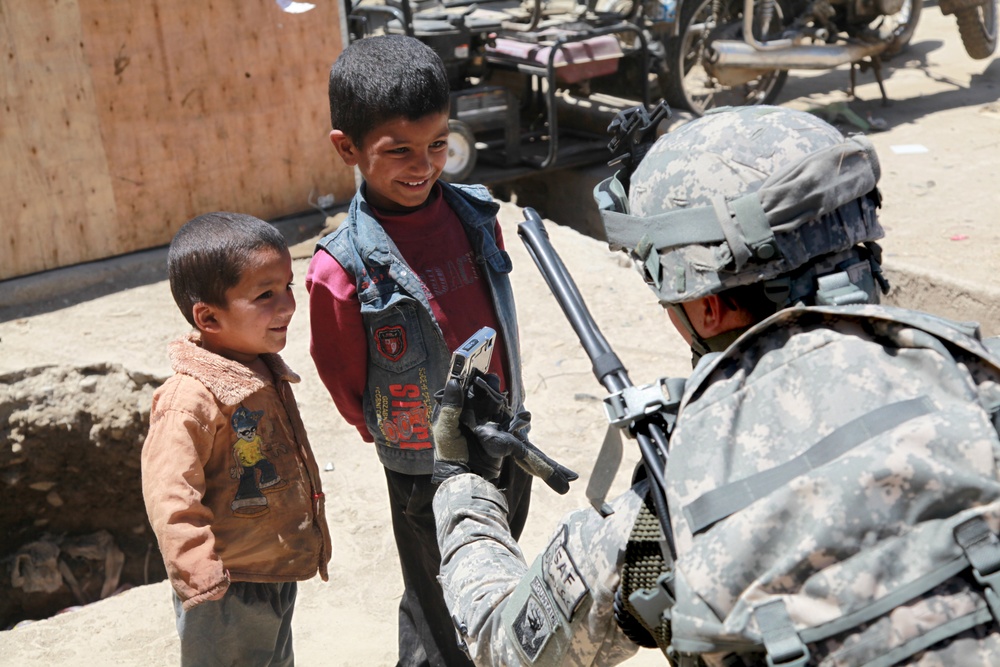 Vermont National Guard Captain Connects with Afghan Children in Bagram