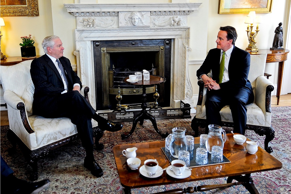 U.S. Defense Secretary Meets with British PM at Downing Street