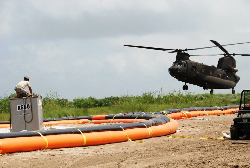 National Guard Deploys Fuel Tank Diversion System to Protect Louisiana Coast from Oil Spill