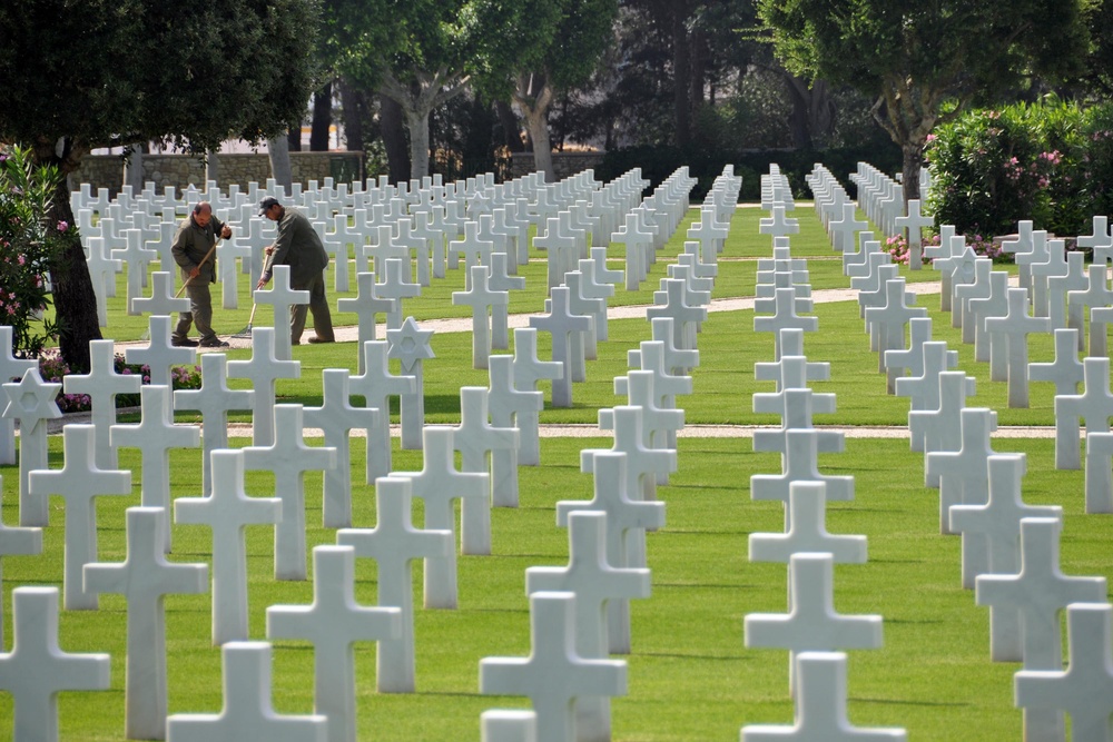 Groundskeepers Prepare North Africa American Cemetery for Memorial Day