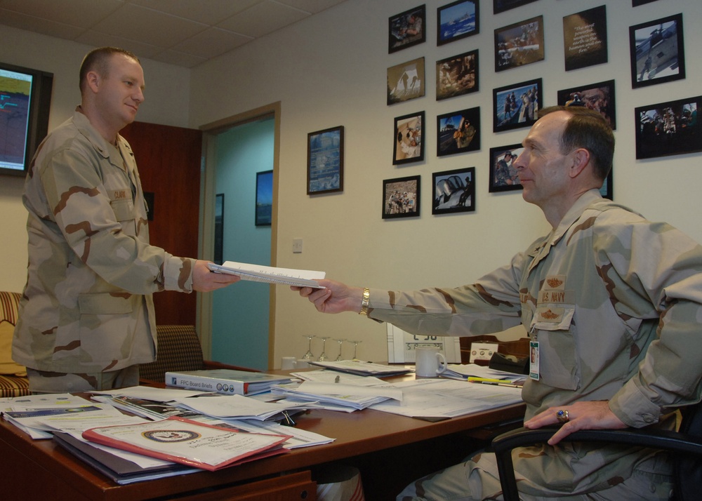 Navy Petty Officer Handles Correspondence for Senior Leadership in Bahrain