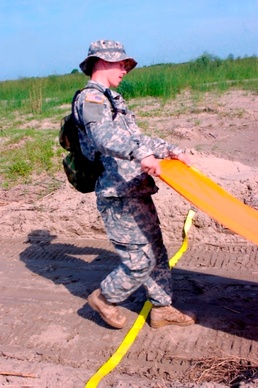 Louisiana National Guard Builds Barrier to Protect Wetlands from Oil Spill