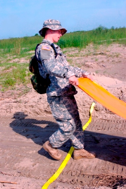 Louisiana National Guard Builds Barrier to Protect Wetlands from Oil Spill
