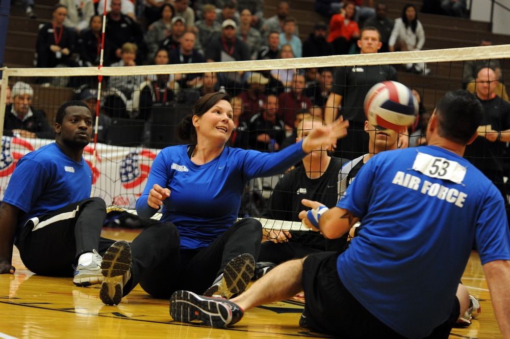 Air Force's Pearsall Competes in Sitting Volleyball at Warrior Games