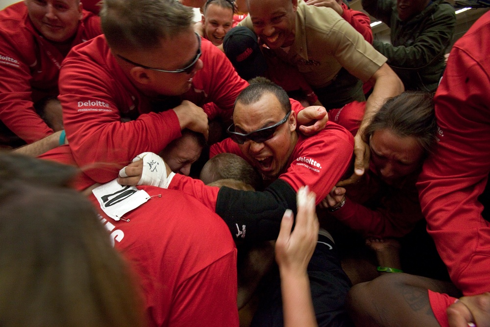 Marines Celebrate Gold Medal Victory in Inaugural Warrior Games Sitting Volleyball