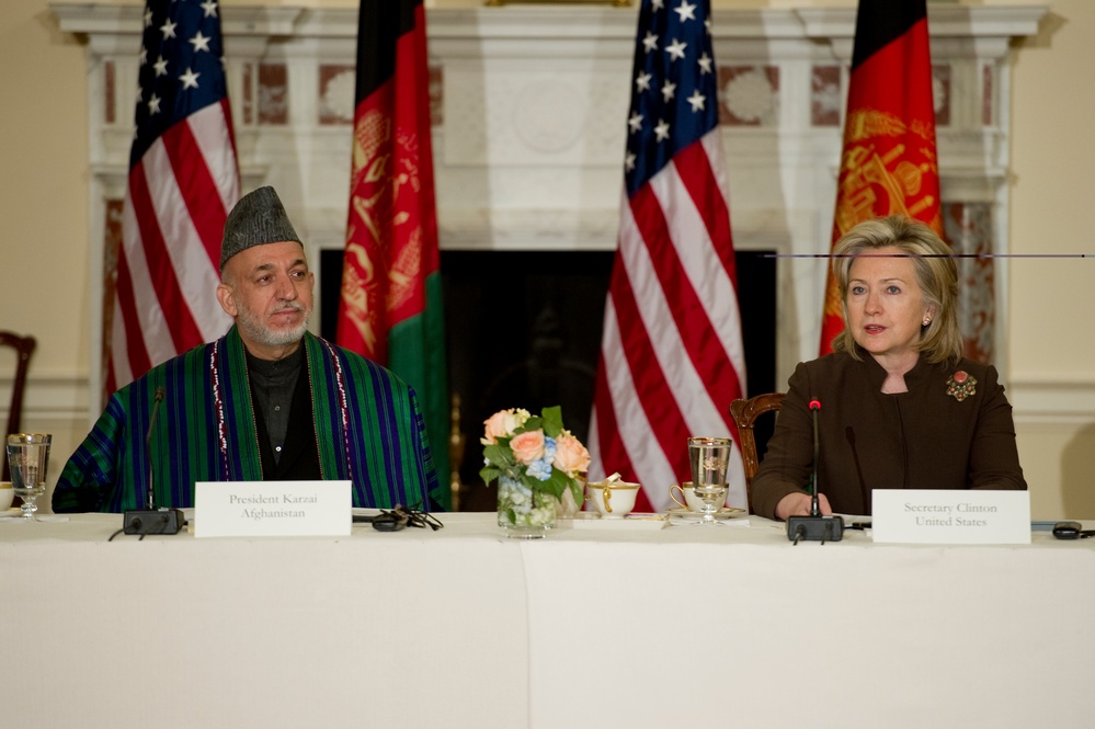 Karzai and Clinton Address Afghanistan Conference at State Department