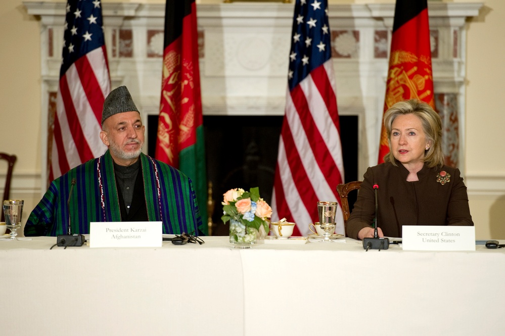 Karzai and Clinton Address Afghanistan Conference at State Department
