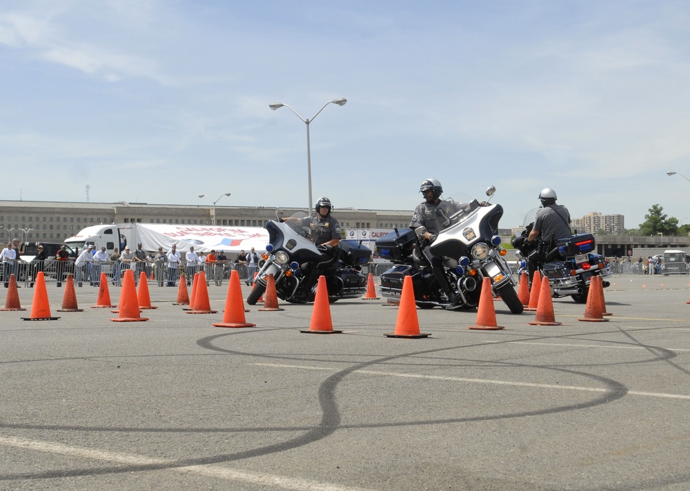 Pentagon Police Showcase Riding Skills at Motorcycle Safety Event