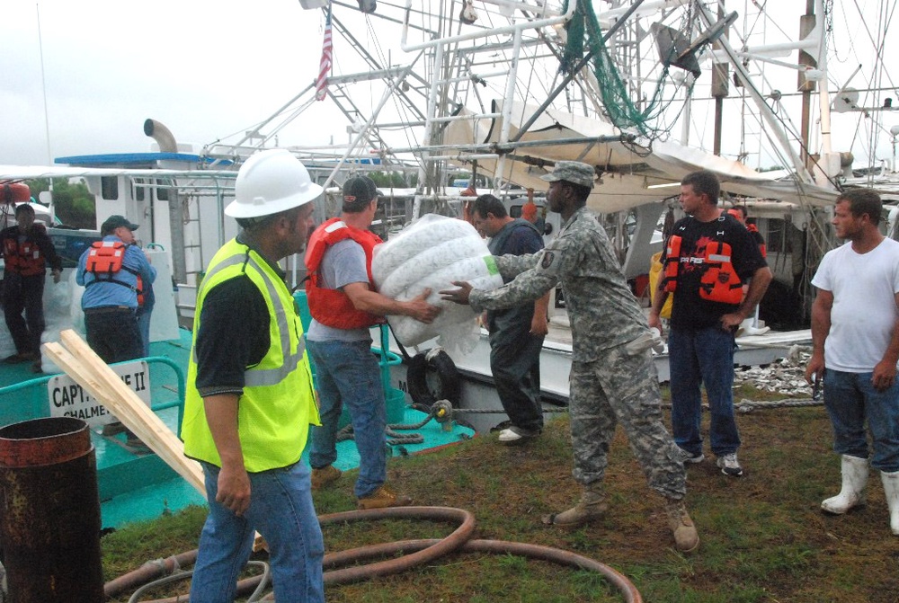 Louisiana National Guard Aids Oil Spill Response Efforts in Hopedale