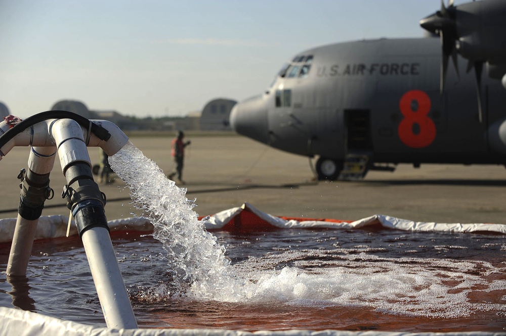 Air Force Trains for Aerial Firefighting with Water Drops
