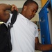 Fort Campbell High School Student Prepares for Class