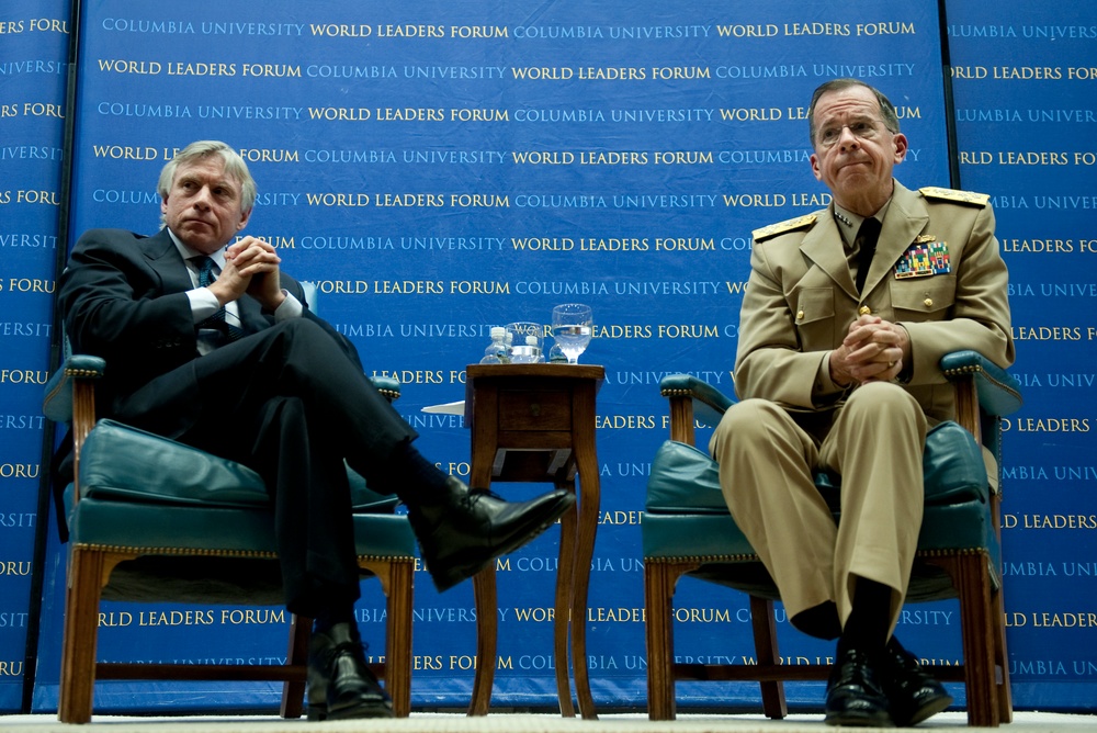 Adm. Mullen, Columbia President Bollinger Field Questions at World Leaders Forum