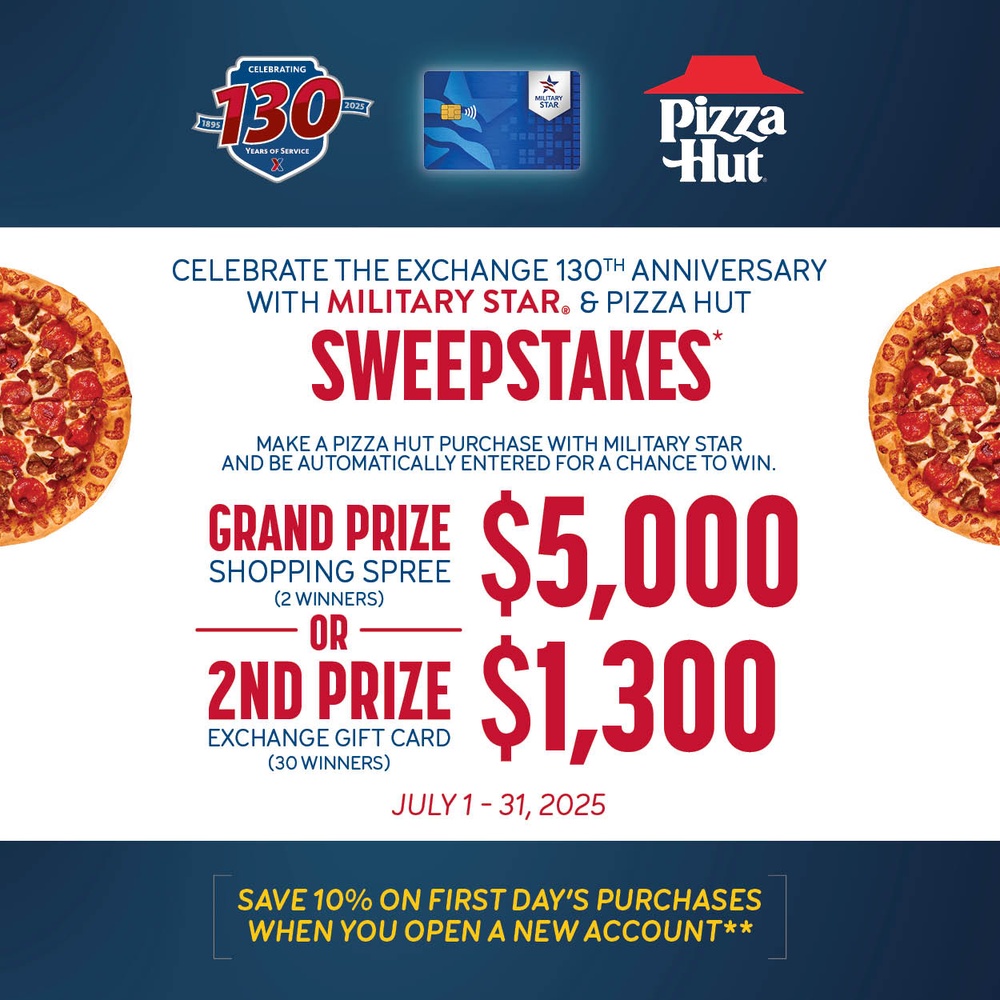 MILITARY STAR and Pizza Hut Launch Shopping Spree Sweepstakes for Cardmembers
