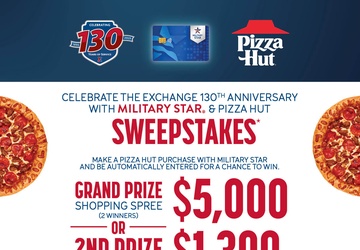 MILITARY STAR and Pizza Hut Launch Shopping Spree Sweepstakes for Cardmembers
