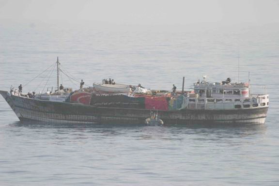 U.S. Navy Boards Suspected Pirate Mothership off East Africa