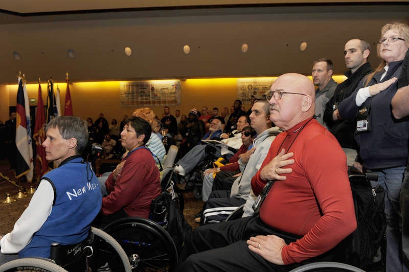 Veterans with Disabilities Recite Pledge at Winter Sports Clinic Opening