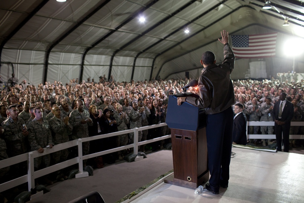 Obama Visits Troops at Bagram Air Field in Afghanistan