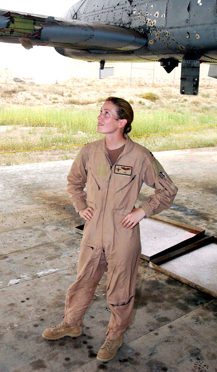 Air Force Pilot Surveys Damage to A-10 After Baghdad Mission