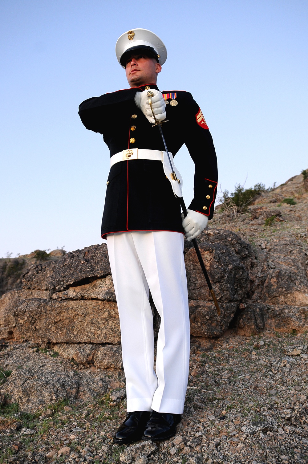 Marine Corps Silent Drill Platoon Drill Master Leads Precision Performances