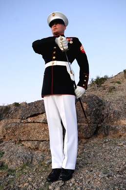 Marine Corps Silent Drill Platoon Drill Master Leads Precision Performances